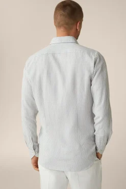 Baumwoll-Hemd Lano In Blau-Wollweis Gestreift*Windsor Discount