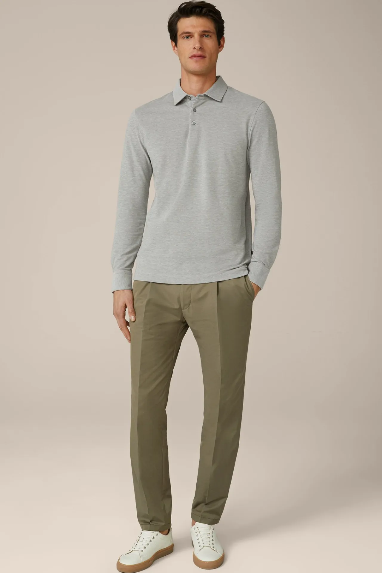 Baumwoll-Langarmshirt Patrizio In Meliert*Windsor New