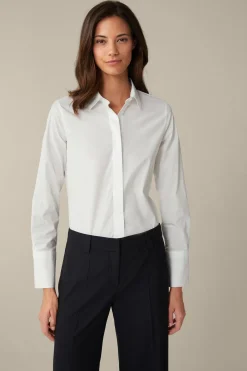 Baumwollstretch-Bluse Mit Hemdkragen In*Windsor Fashion