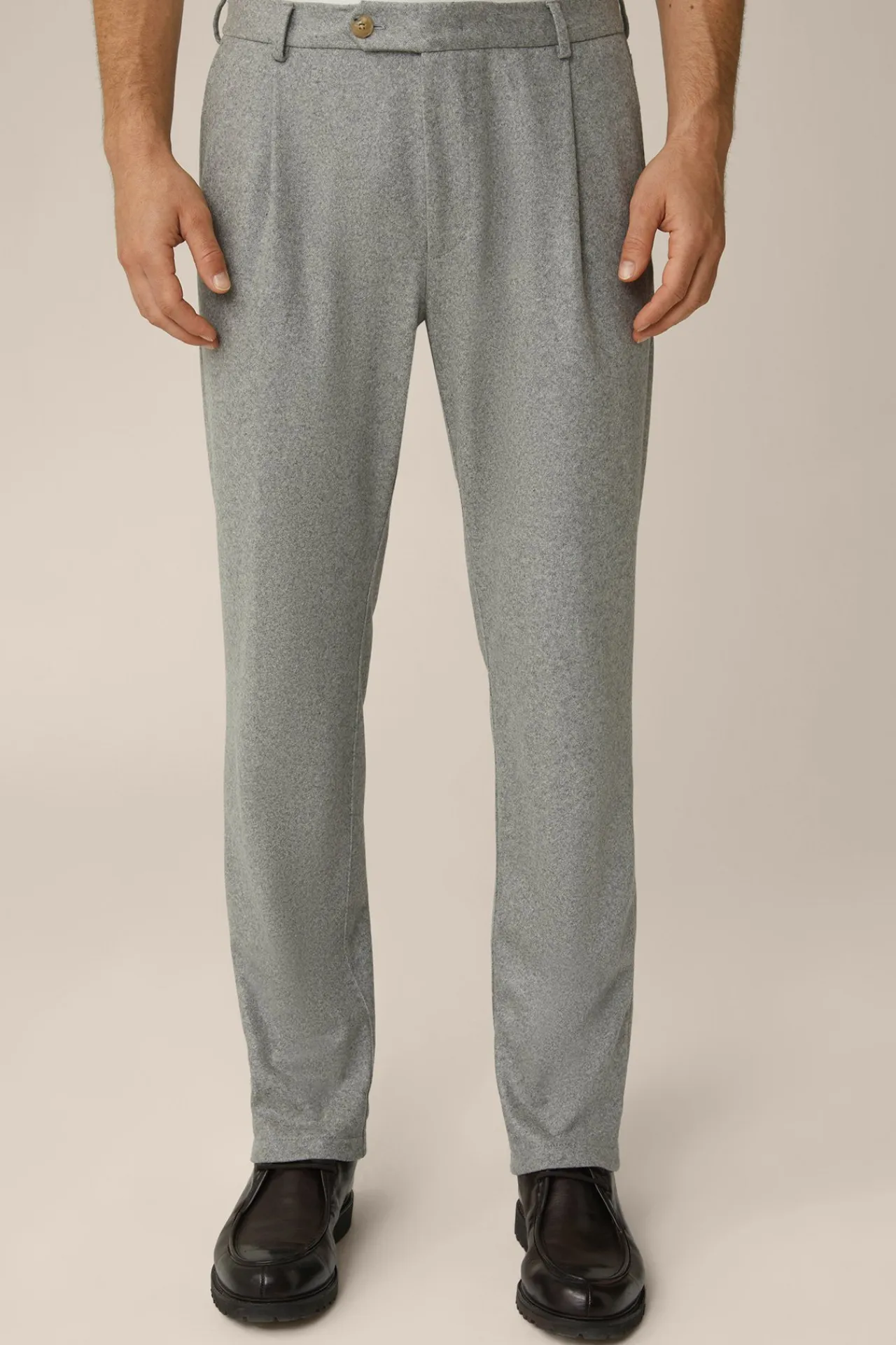 Cashmere-Baukasten-Hose Floro Mit Bundfalte In Grau Meliert*Windsor Outlet