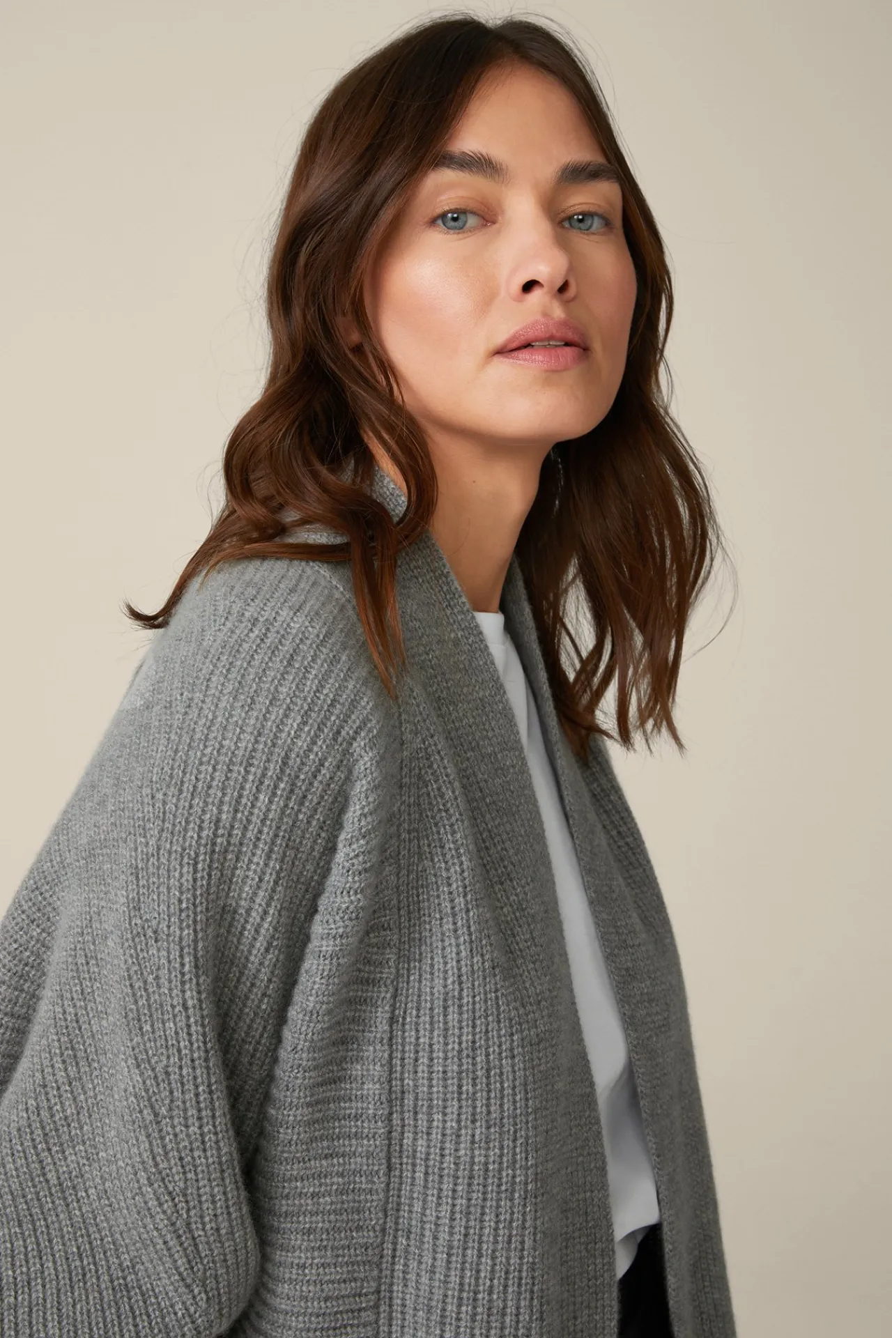 Cashmere-Cardigan In Grau Melange*Windsor Discount