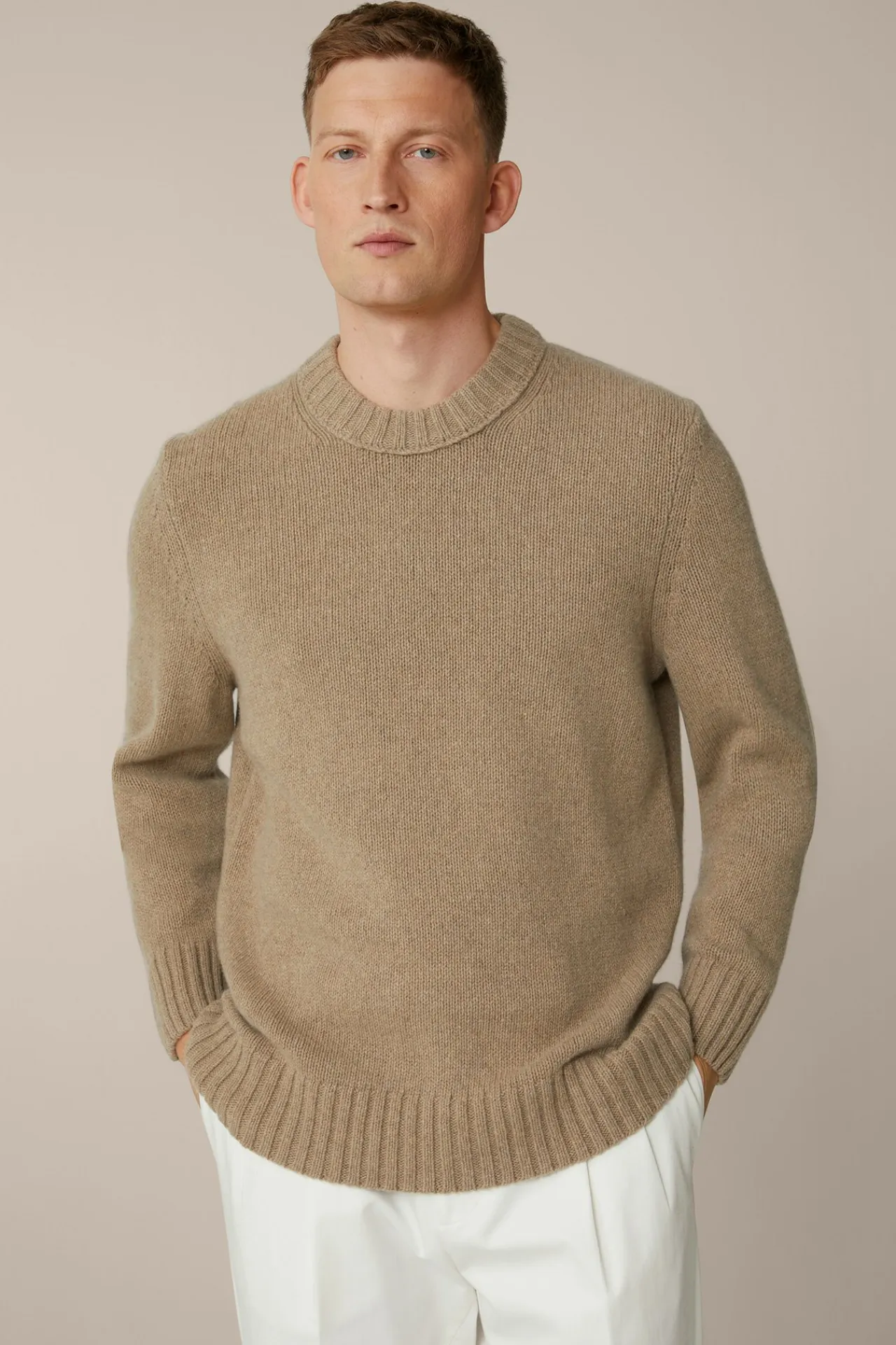 Cashmere-Strick-Rundhals-Pullover Ecosio In Beige*Windsor Online