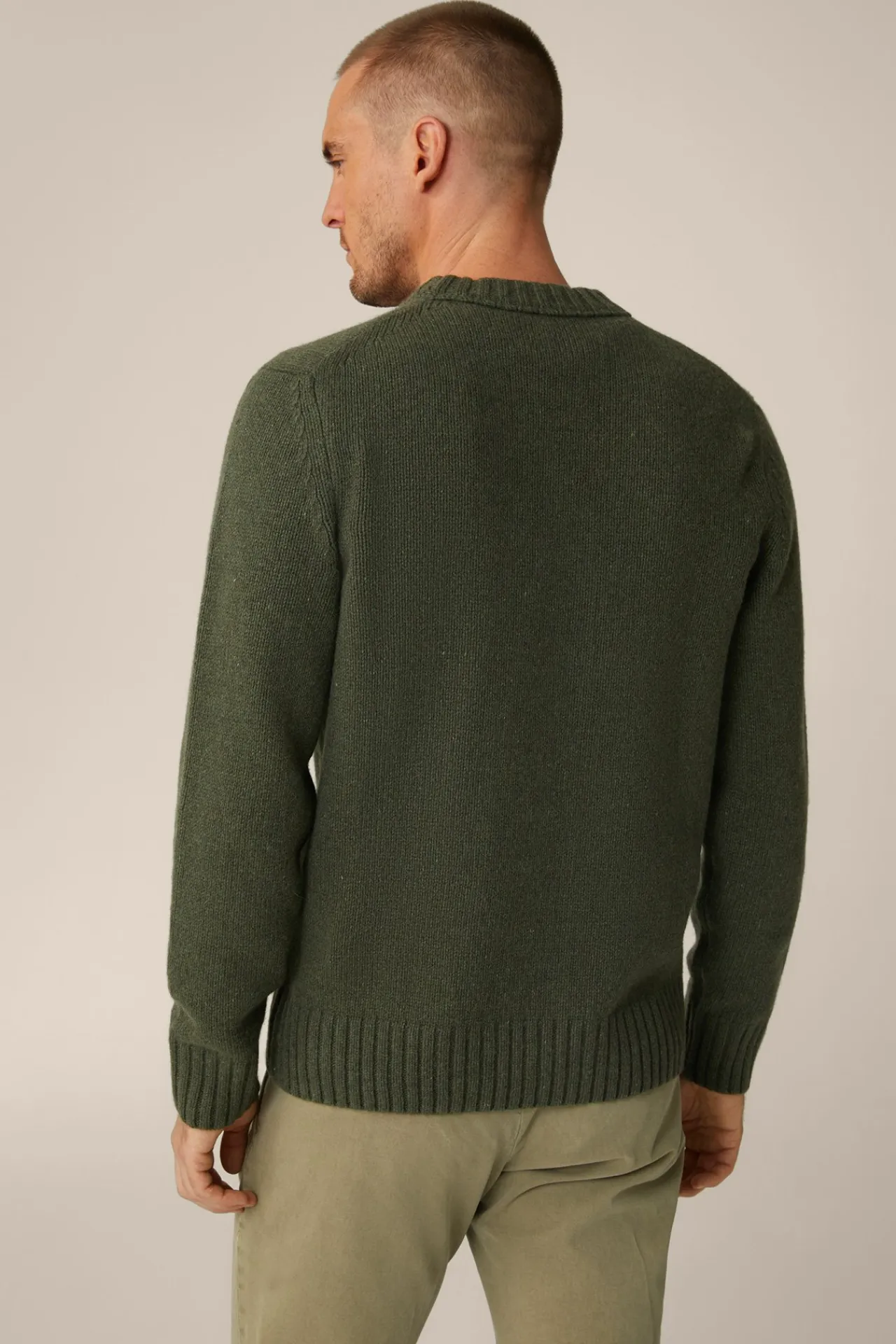 Cashmere-Strick-Rundhals-Pullover Ecosio In Olive*Windsor Online