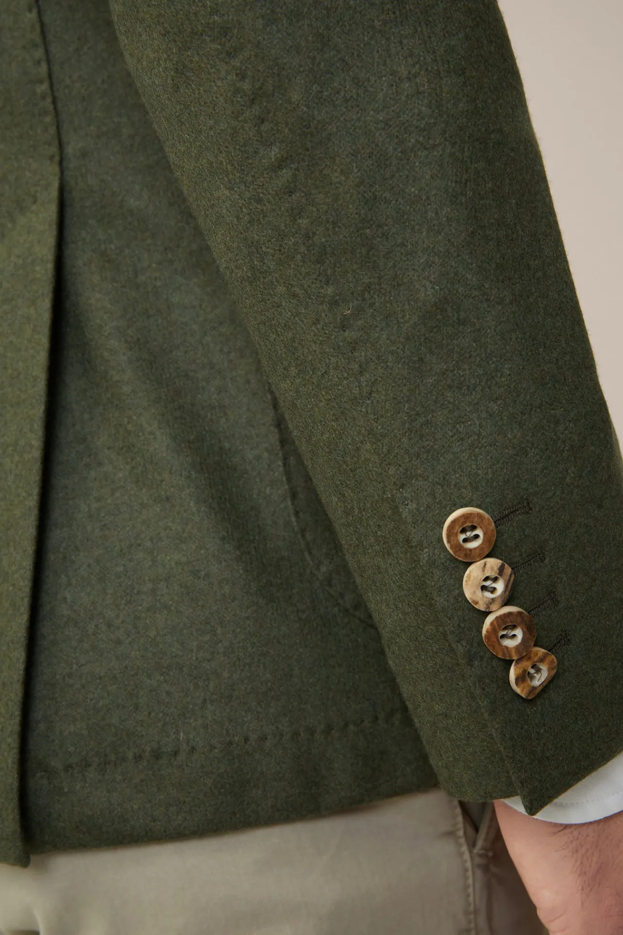 Cashmere-Trachten-Janker Sendling In Oliv Meliert*Windsor Fashion