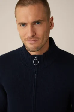 Cashmere-Zip-Strick-Jacke Ecosio Mit Stehkragen In*Windsor Outlet