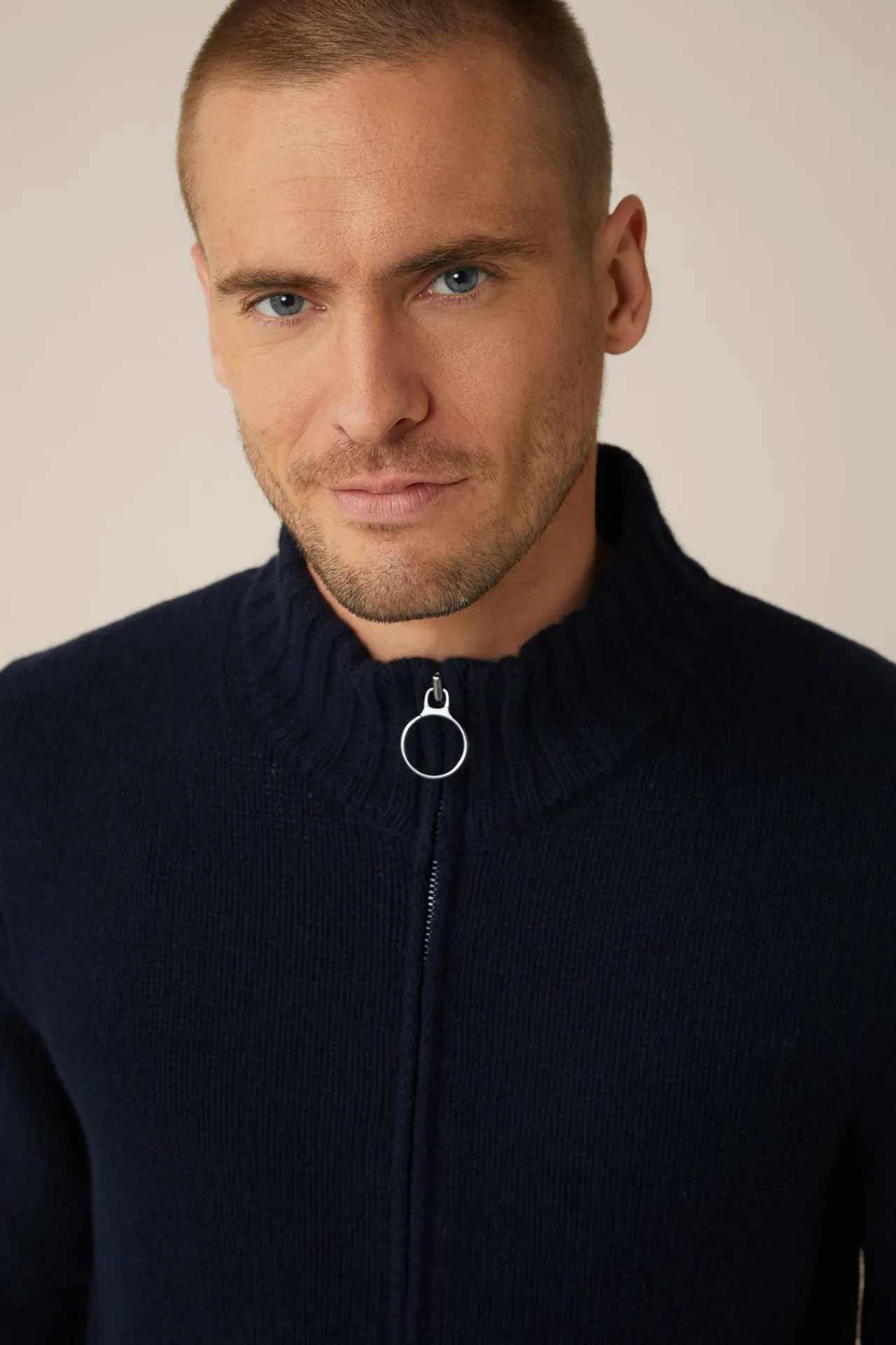 Cashmere-Zip-Strick-Jacke Ecosio Mit Stehkragen In*Windsor Outlet