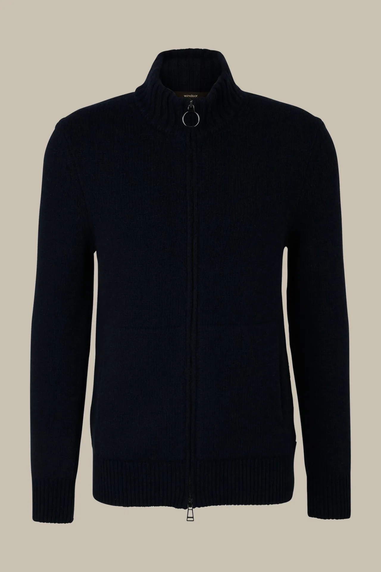 Cashmere-Zip-Strick-Jacke Ecosio Mit Stehkragen In*Windsor Outlet