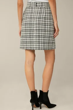 Cotton-Wool-Blend-Boucle-Rock In Weis-Schwarz Kariert*Windsor Online