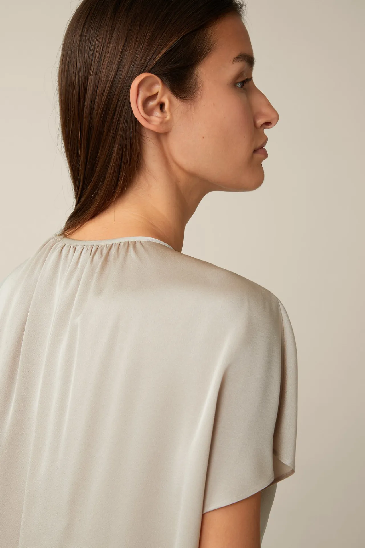 Crepe-Kurzarm-Bluse In*Windsor Fashion