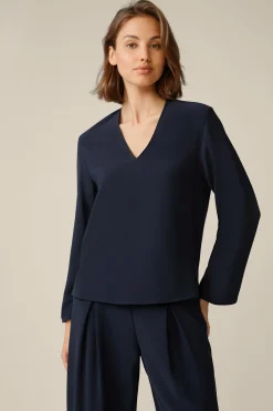 Crepe-Langarm-Bluse In*Windsor Fashion