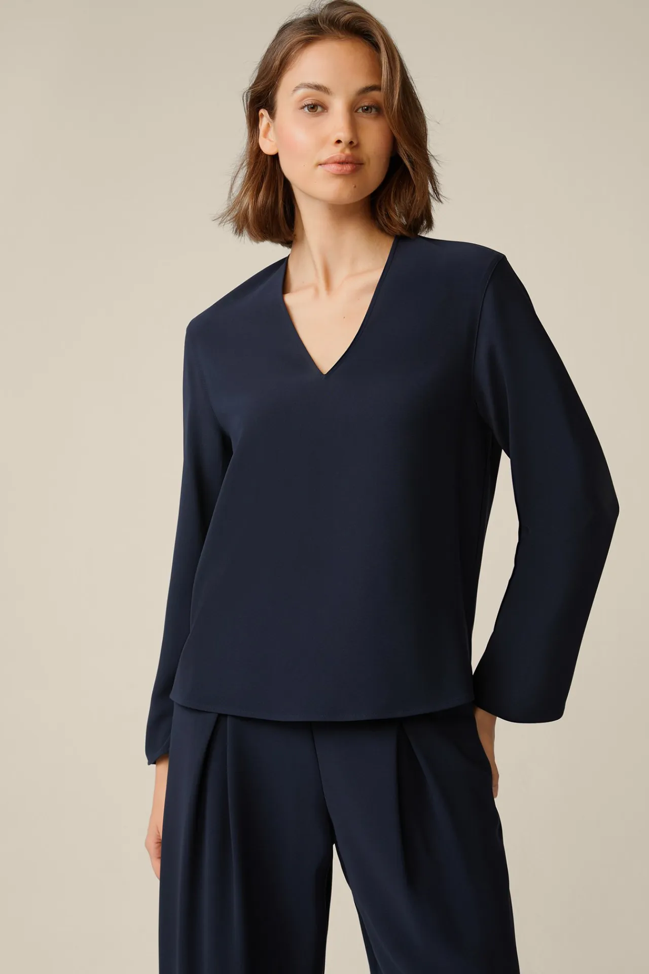 Crepe-Langarm-Bluse In*Windsor Fashion