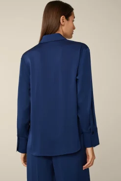 Crepe-Langarm-Hemd-Bluse In*Windsor Fashion