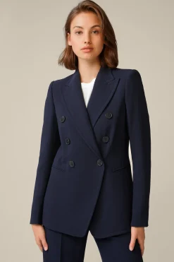 Double-Wollcrepe-Doppelreiher-Blazer In*Windsor Clearance
