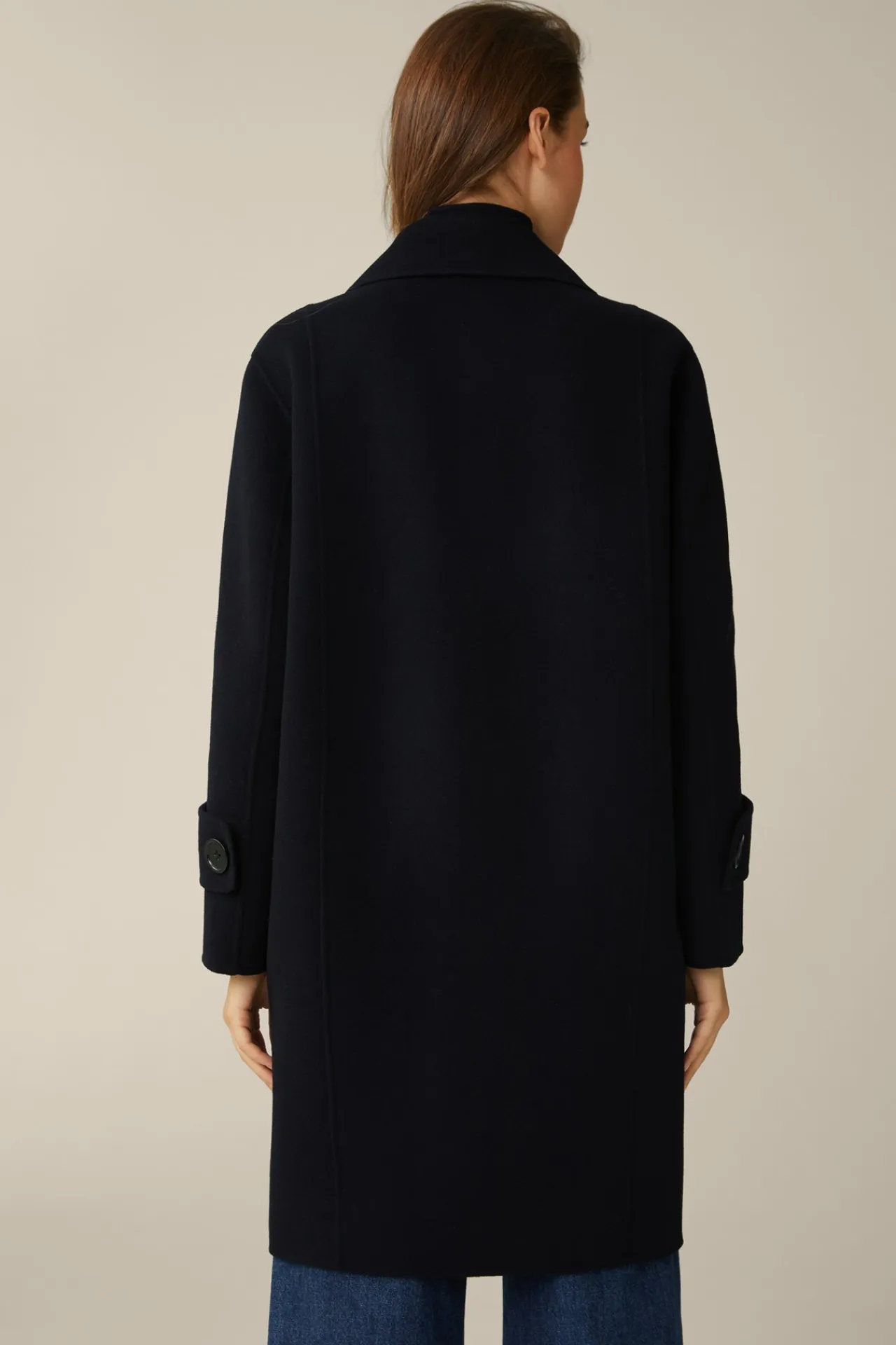 Double-Wollmix-Doppelreiher-Mantel Mit Cashmere In*Windsor Hot