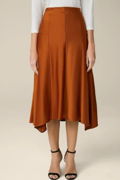 Duchesse-Satin-Rock In Midi-Lange In Kupfer*Windsor Outlet