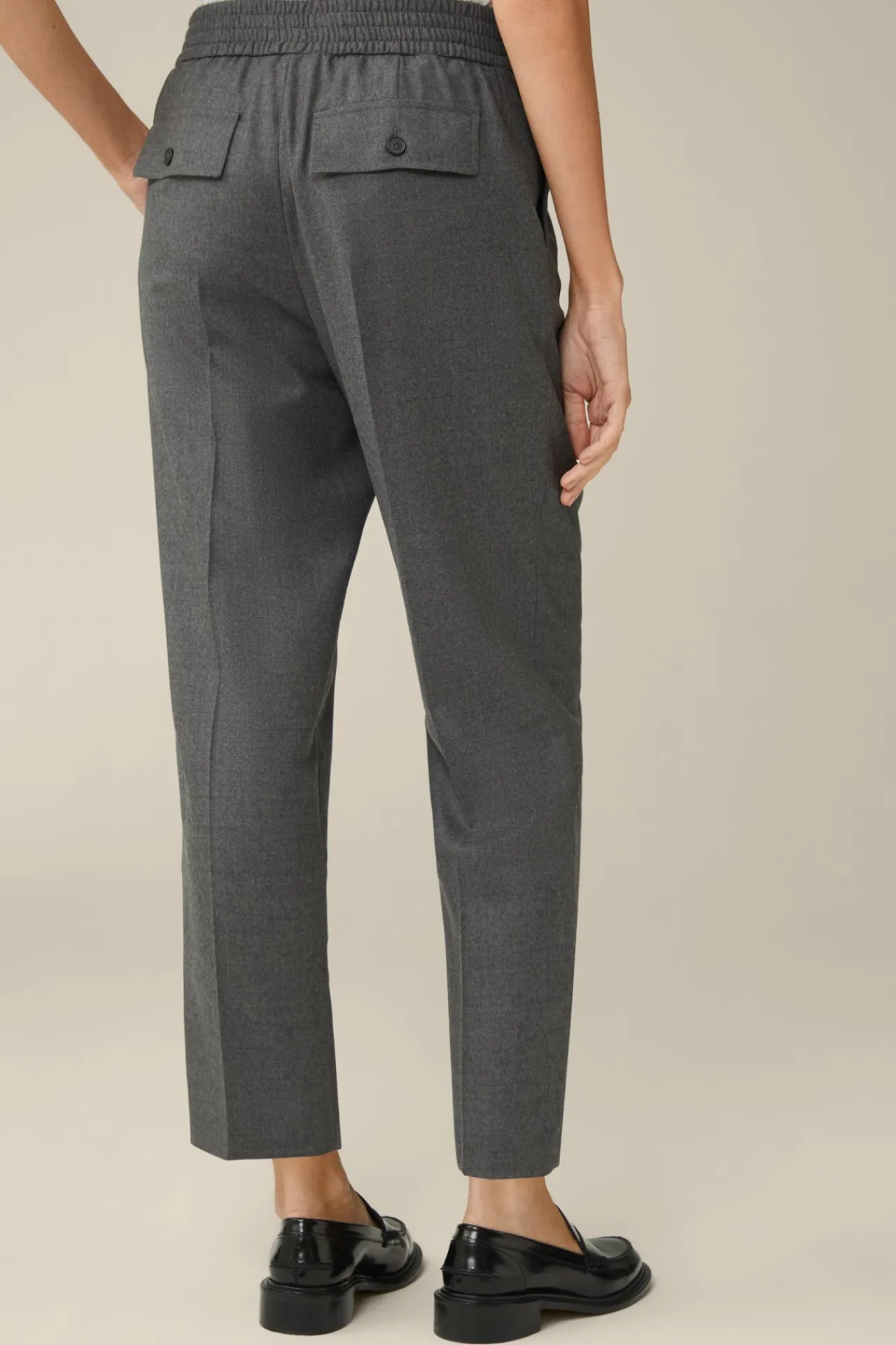 Flanell-Bundfalten-Hose, Verkurzt, In*Windsor Outlet