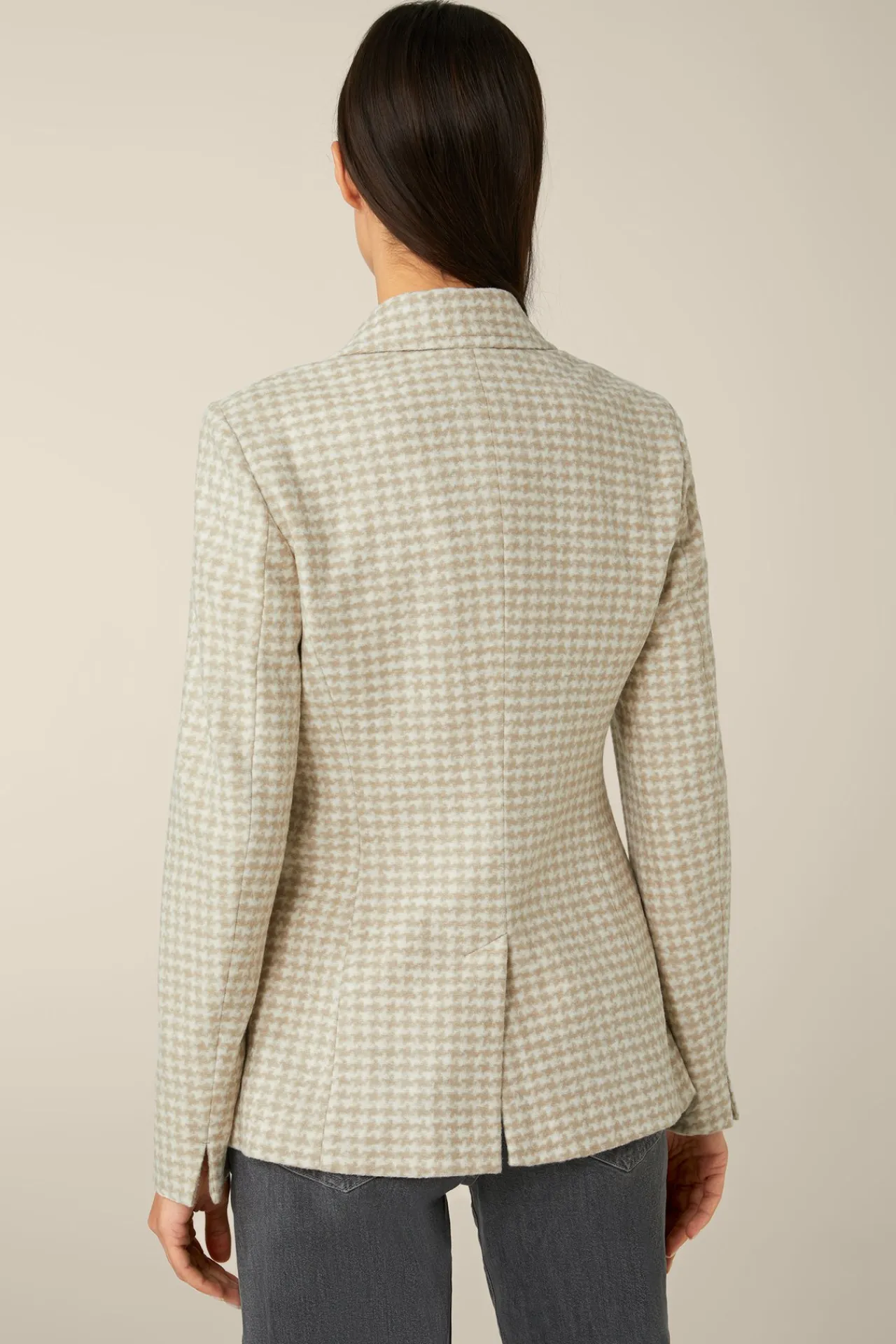 Jersey-Blazer In Beige-Ecru Gemustert*Windsor Online