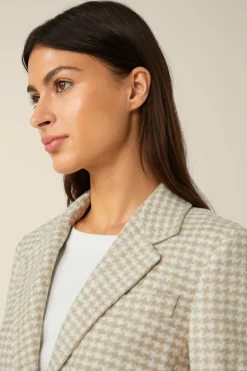 Jersey-Blazer In Beige-Ecru Gemustert*Windsor Online