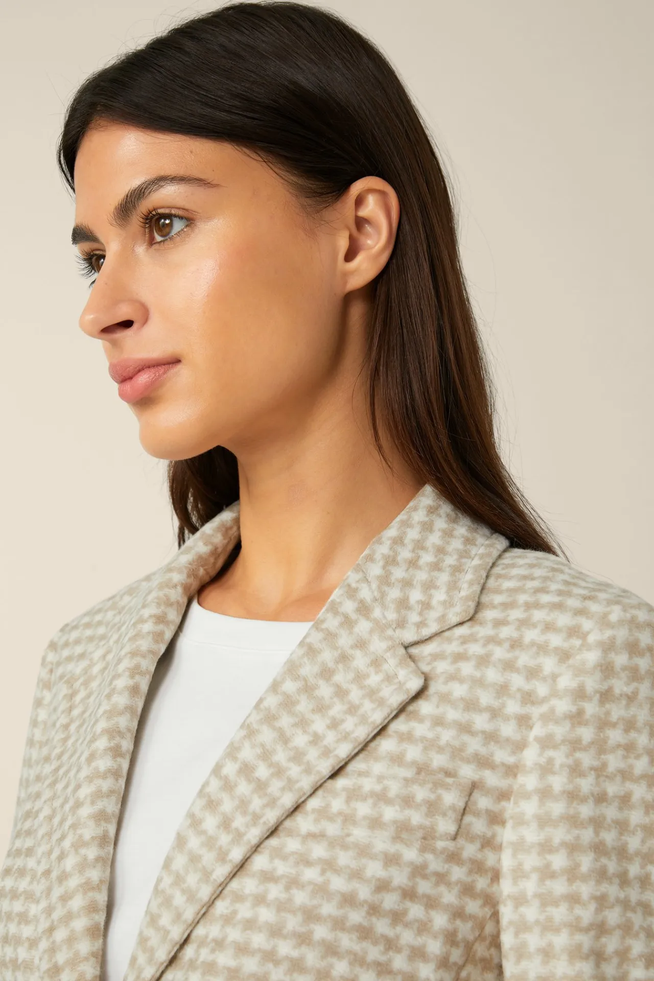 Jersey-Blazer In Beige-Ecru Gemustert*Windsor Online