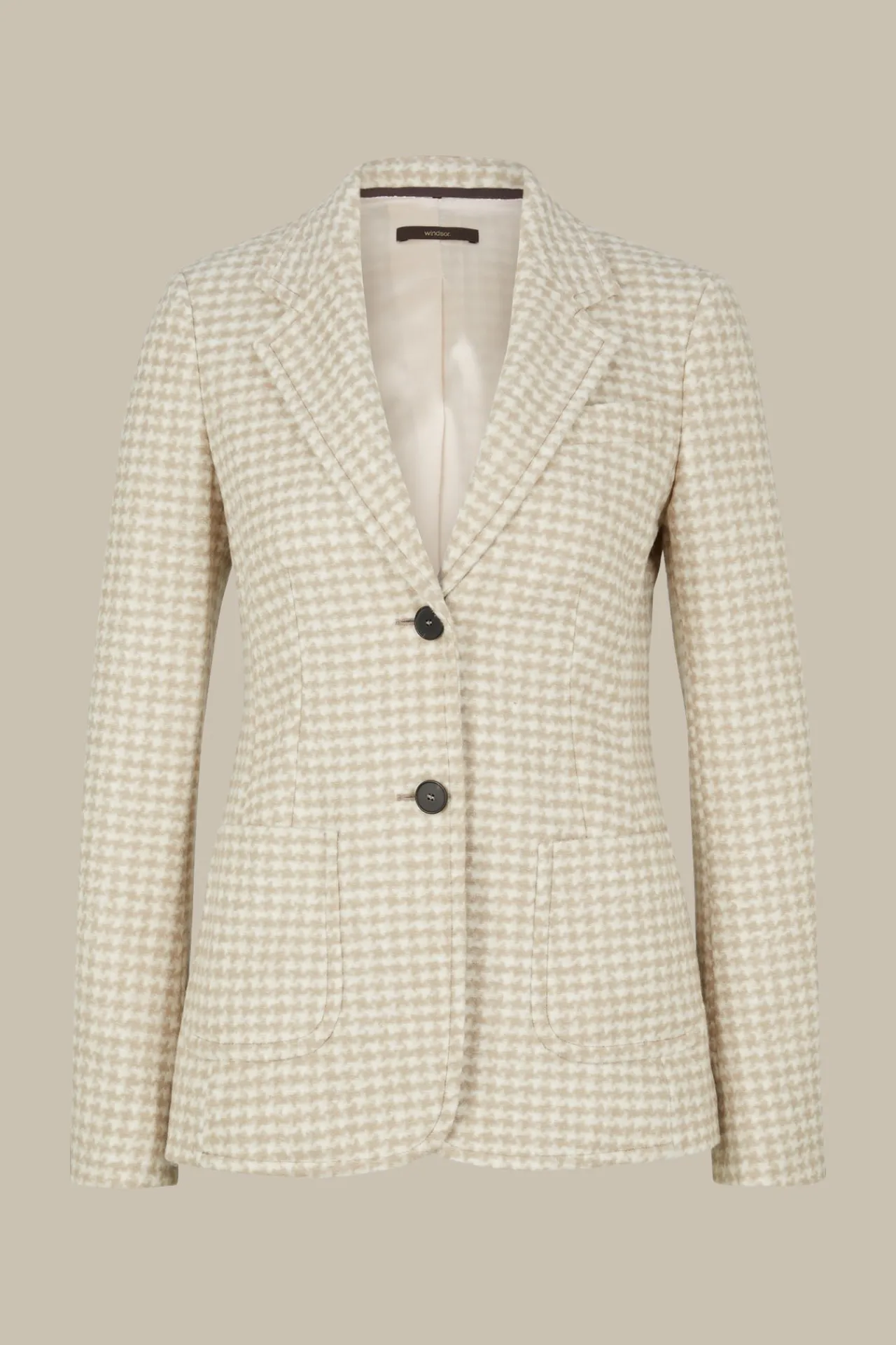 Jersey-Blazer In Beige-Ecru Gemustert*Windsor Online