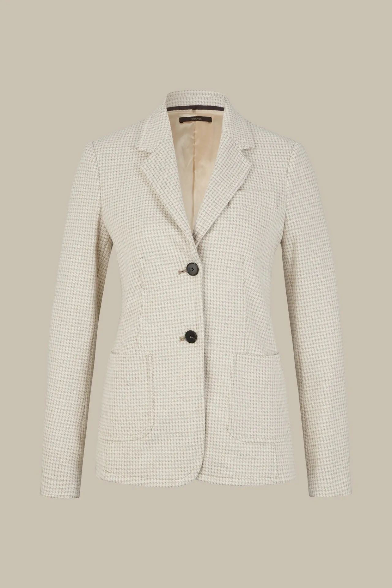 Jersey-Blazer In Beige-Ecru Gemustert*Windsor Best