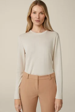 Jersey-Langarm-Shirt Aus Tencel In Hell*Windsor Hot