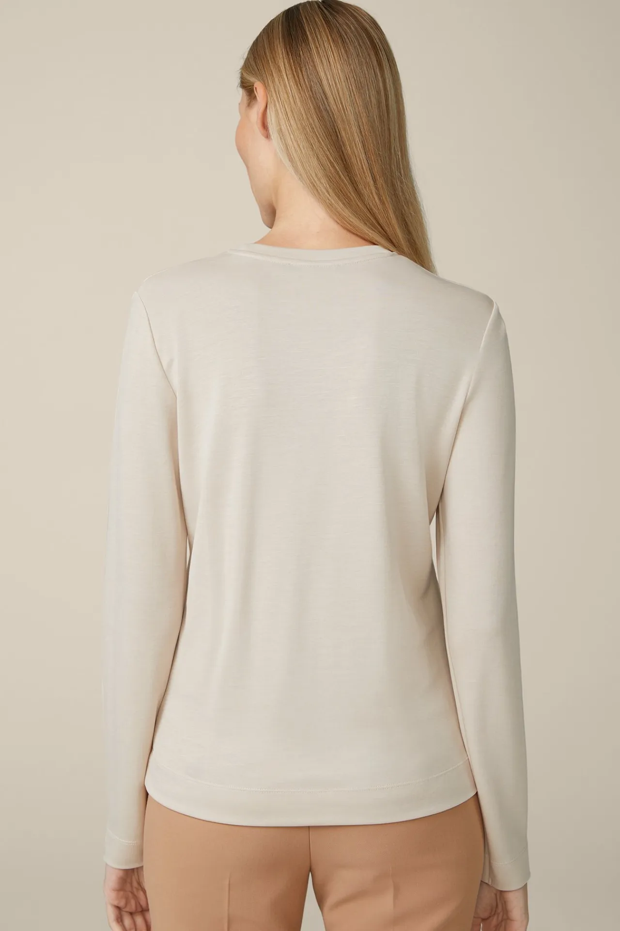 Jersey-Langarm-Shirt Aus Tencel In Hell*Windsor Hot