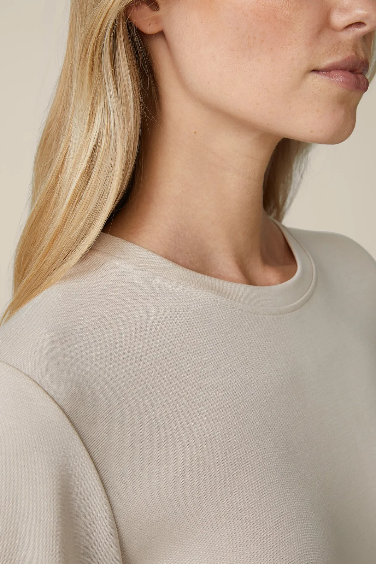 Jersey-Langarm-Shirt Aus Tencel In Hell*Windsor Hot