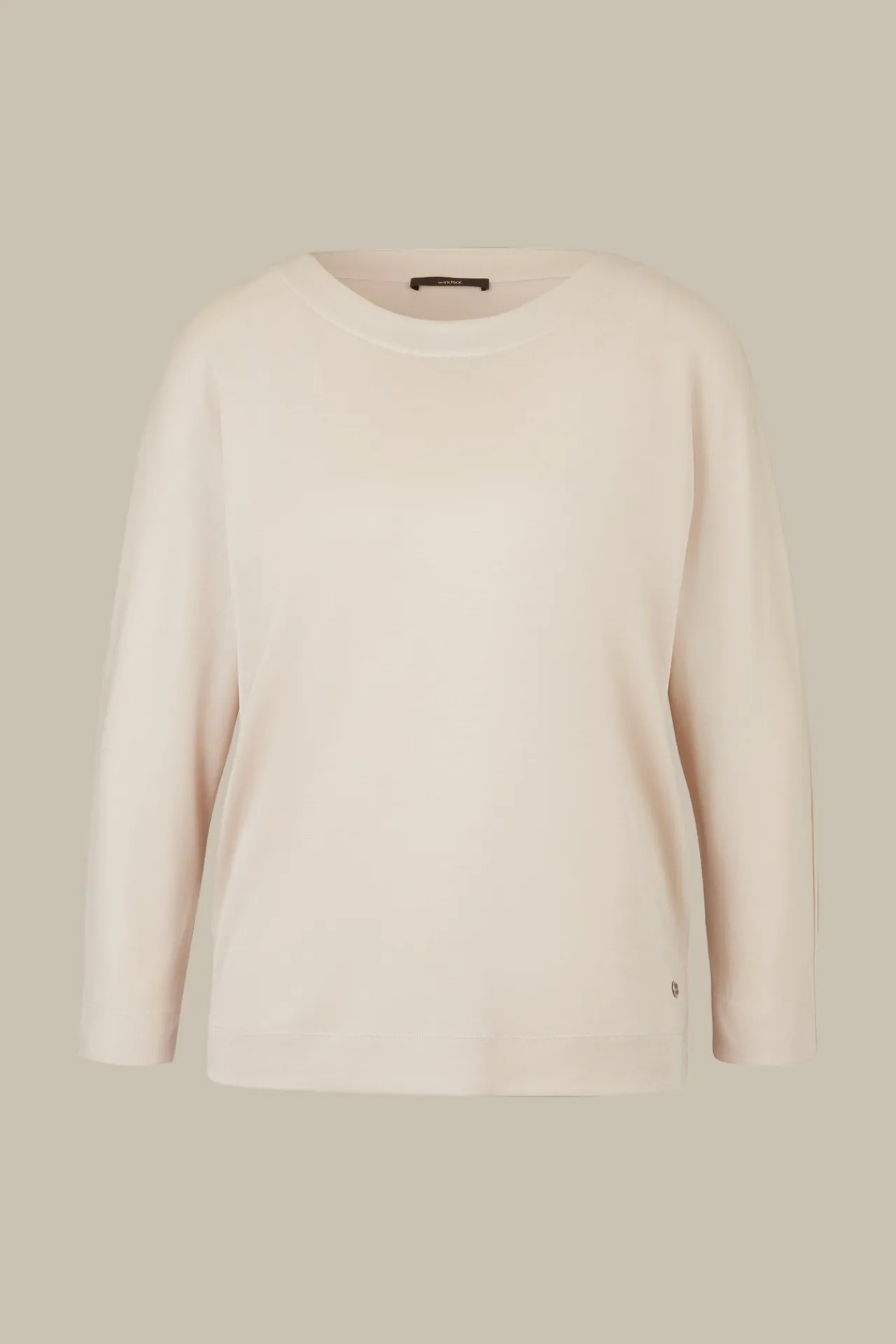 Jersey-Langarm-Shirt Aus Tencel In Hell*Windsor Hot