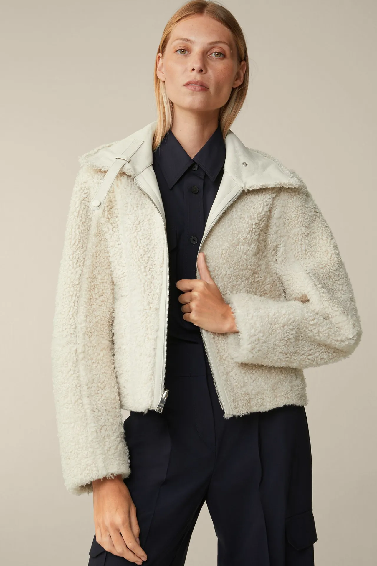 Lammfell-Wende-Biker-Jacke In*Windsor Online