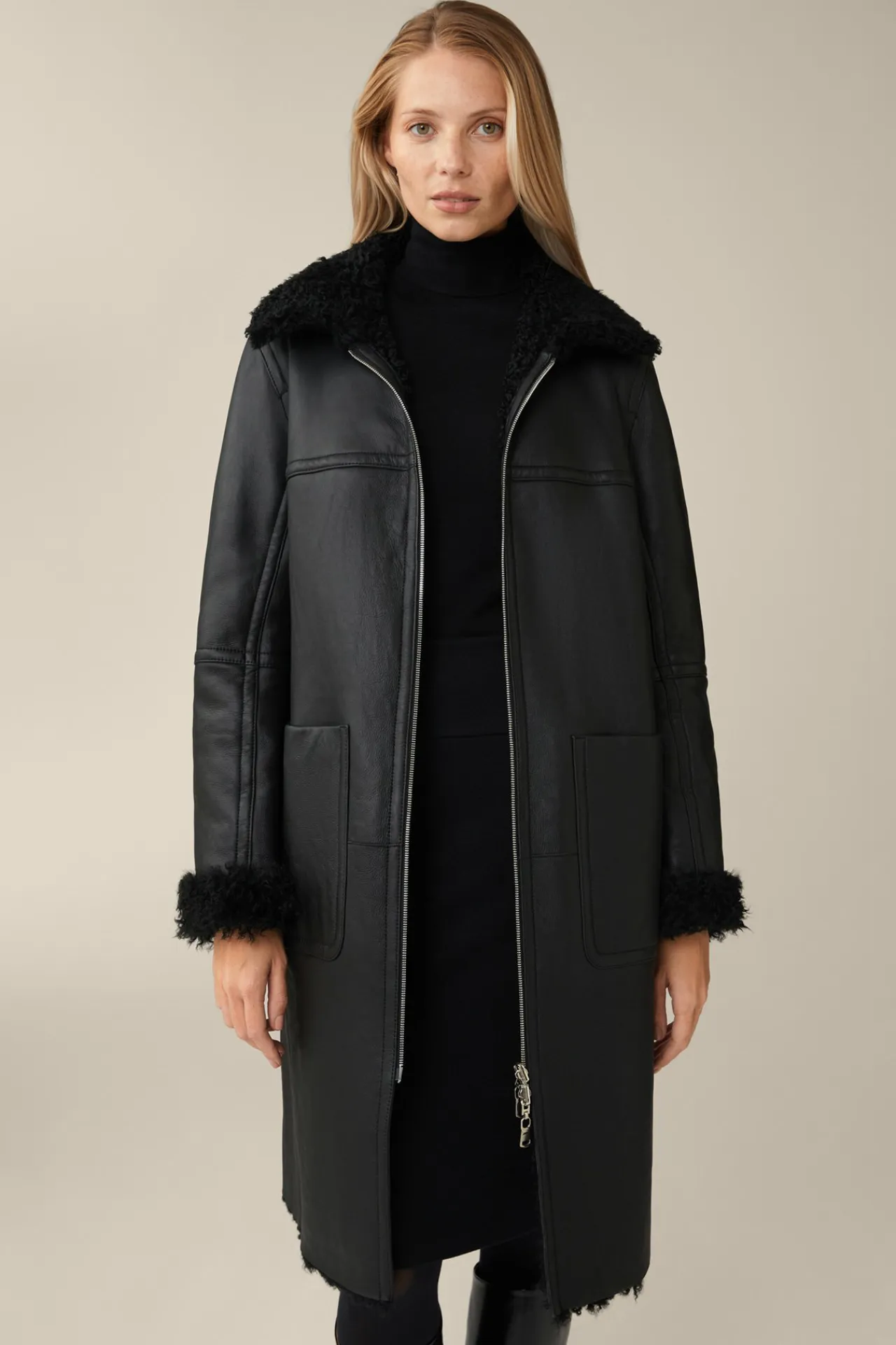 Lammfell-Wende-Mantel In*Windsor Clearance