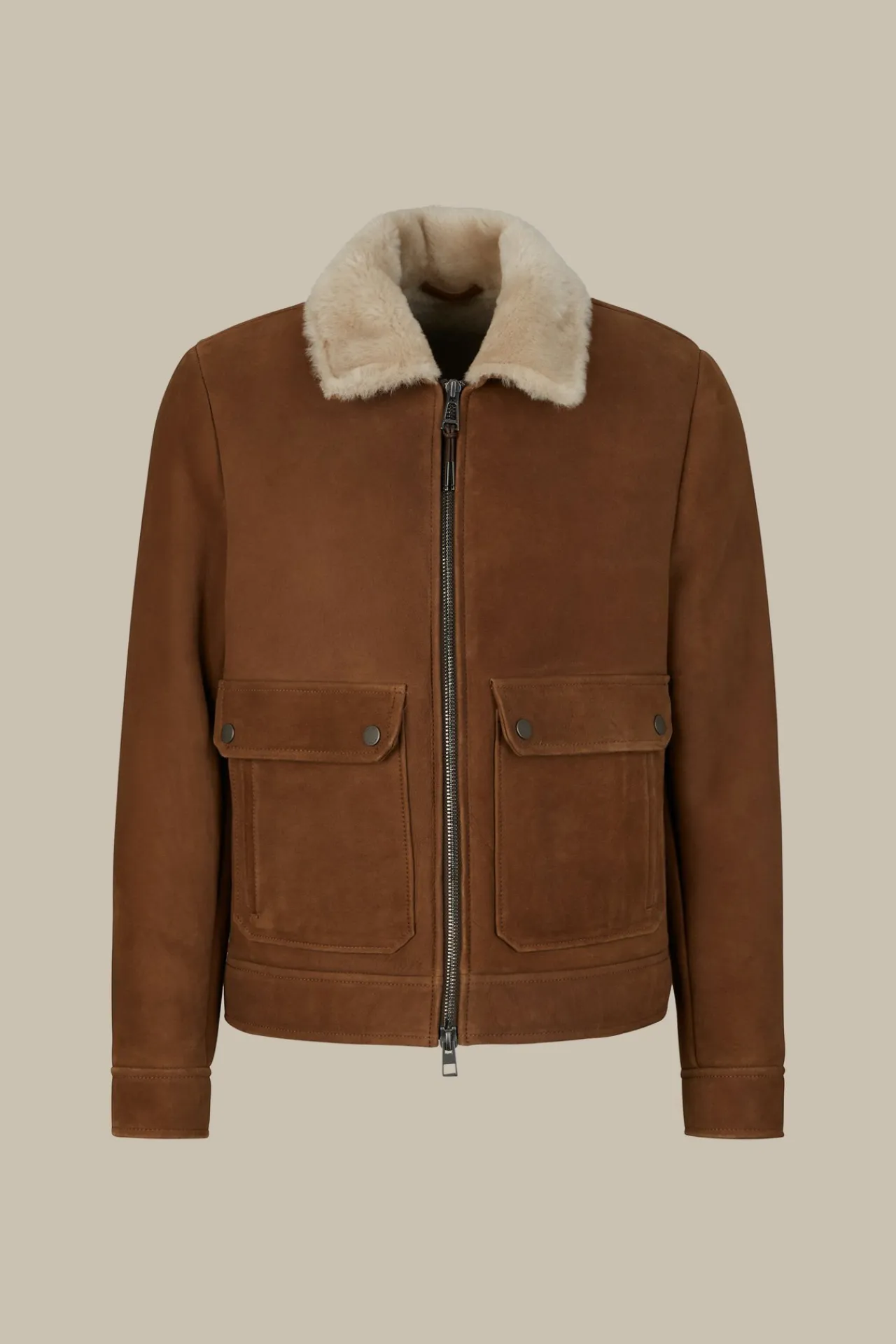 Lamm-Velours-Lederjacke Rapallo Mit Hemdkragen In*Windsor Best
