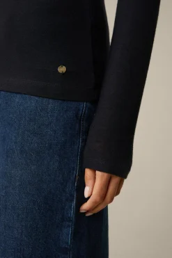 Lyocell-Wool-Rollkragen-Pullover In Dunkelblau*Windsor Clearance