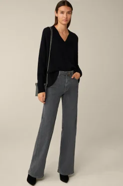 Merino-Strick-Pullover Mit V-Ausschnitt In*Windsor Fashion