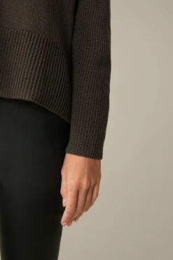 Merino-Strick-Pullover Mit V-Ausschnitt In*Windsor Hot