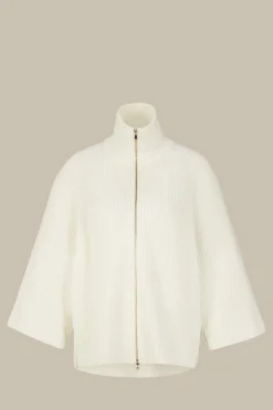 Merino-Strick-Zip-Cardigan In*Windsor Hot