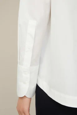Popeline-Baumwoll-Bluse Mit Stehkragen In*Windsor Discount