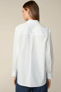 Popeline-Baumwoll-Hemd-Long-Bluse In*Windsor Fashion