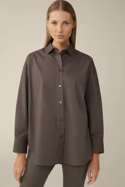 Popeline-Baumwollstretch-Hemdbluse, Oversized, In*Windsor Online