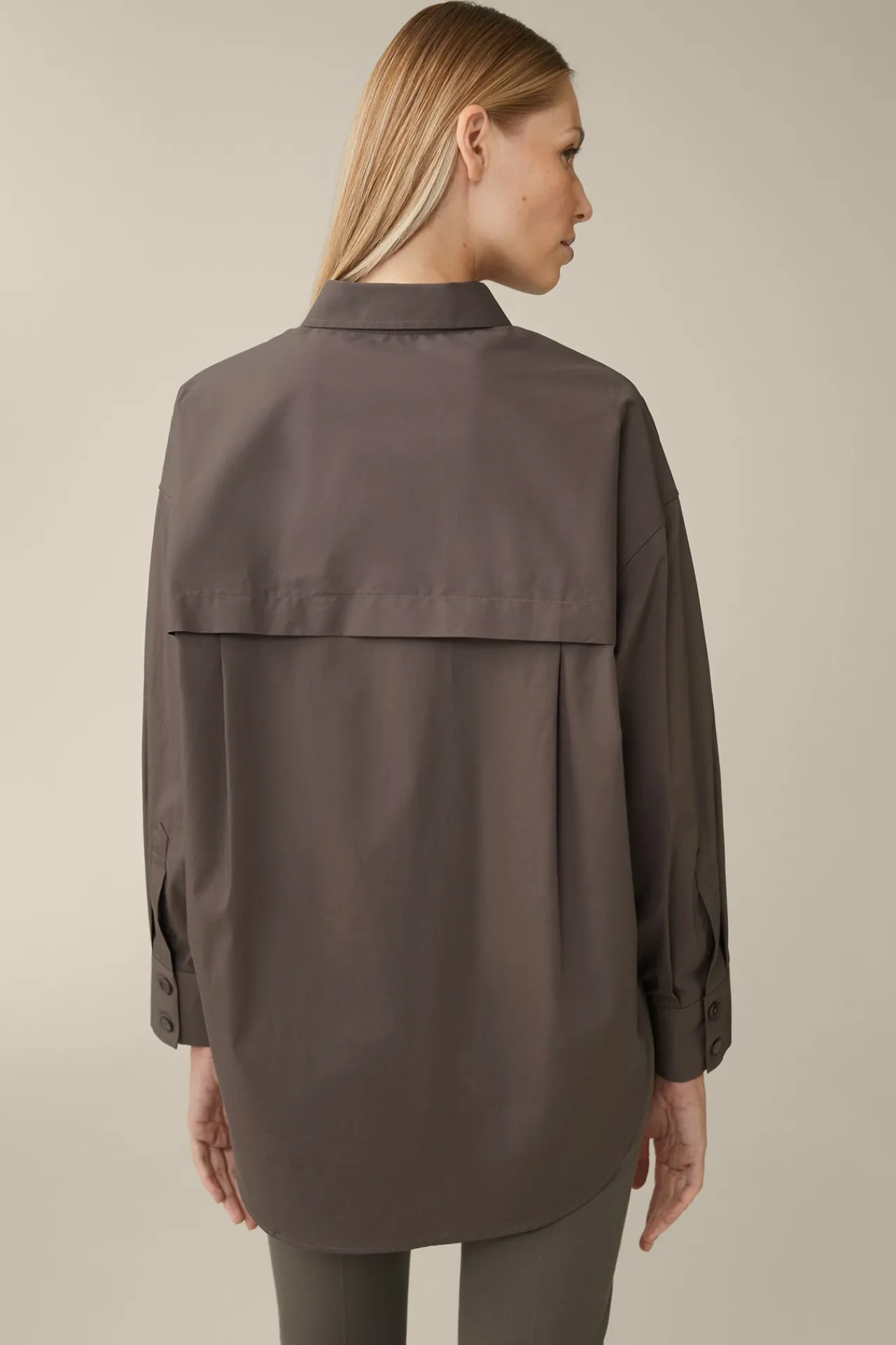 Popeline-Baumwollstretch-Hemdbluse, Oversized, In*Windsor Online