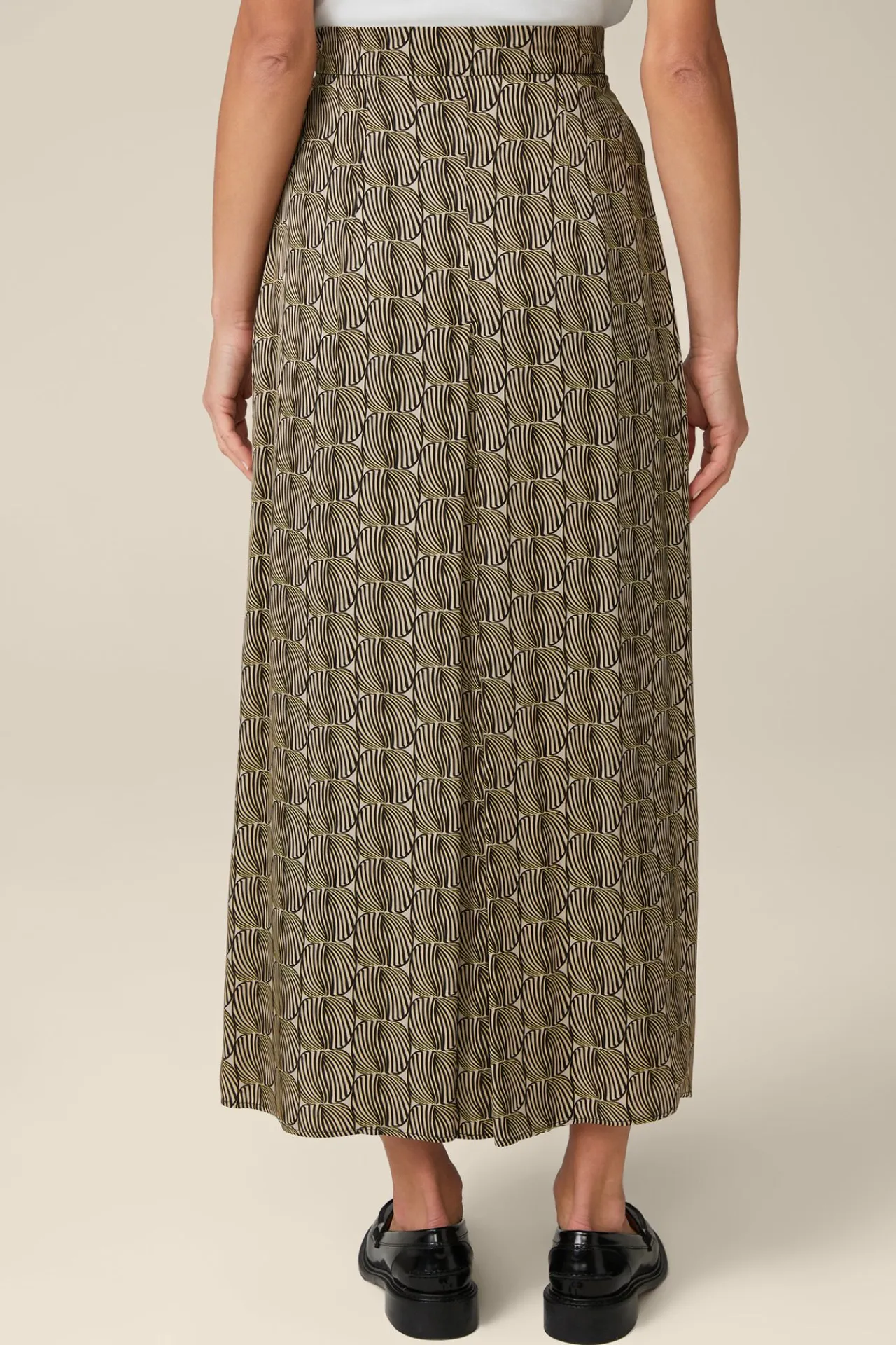 Print-Maxi-Rock Aus Viskose In Schwarz-Beige Gemustert*Windsor Outlet