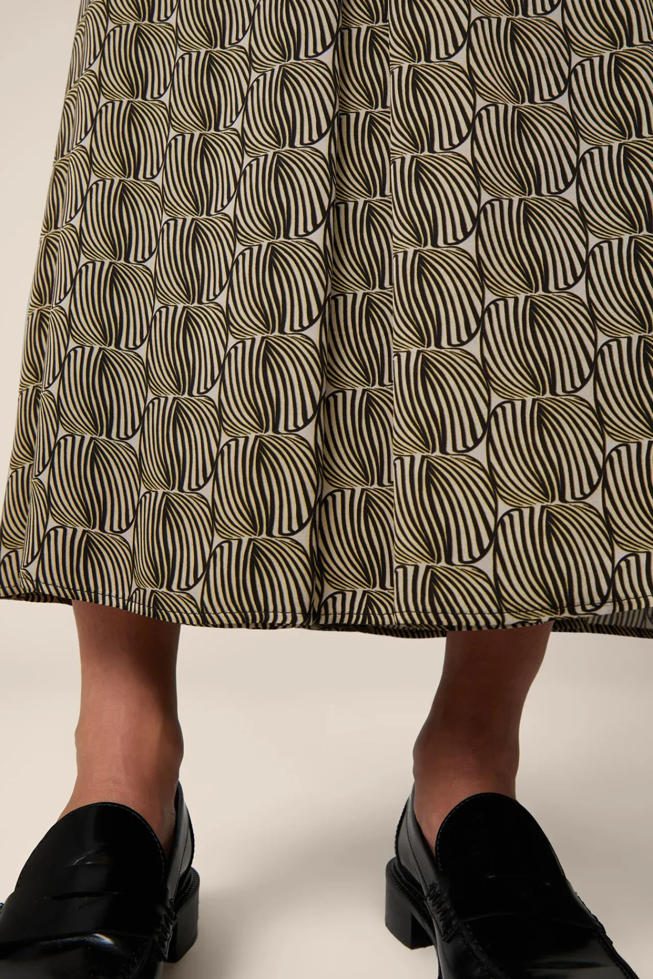 Print-Maxi-Rock Aus Viskose In Schwarz-Beige Gemustert*Windsor Outlet