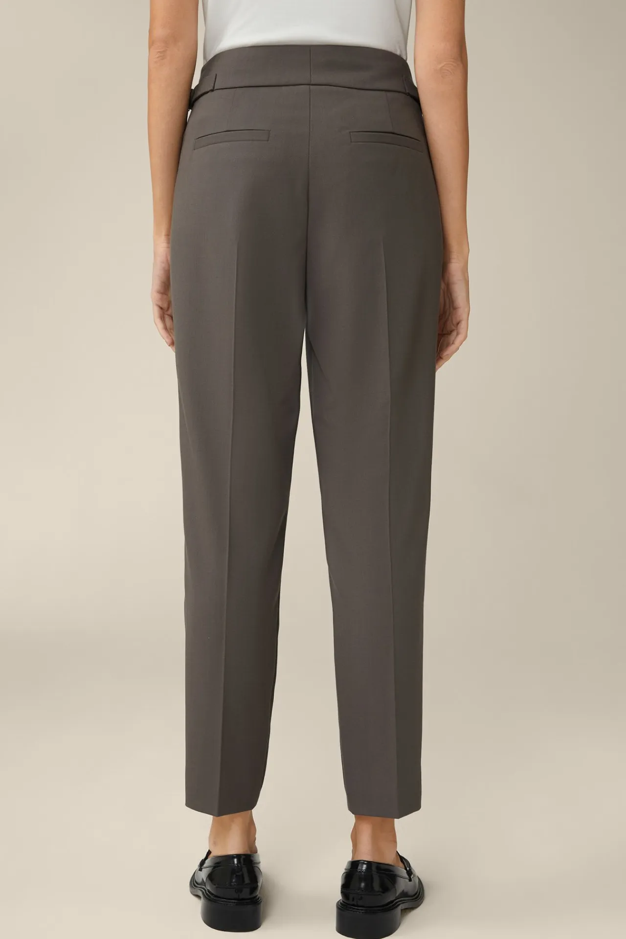 Schurwoll-Bundfalten-Hose In Taupe*Windsor Fashion