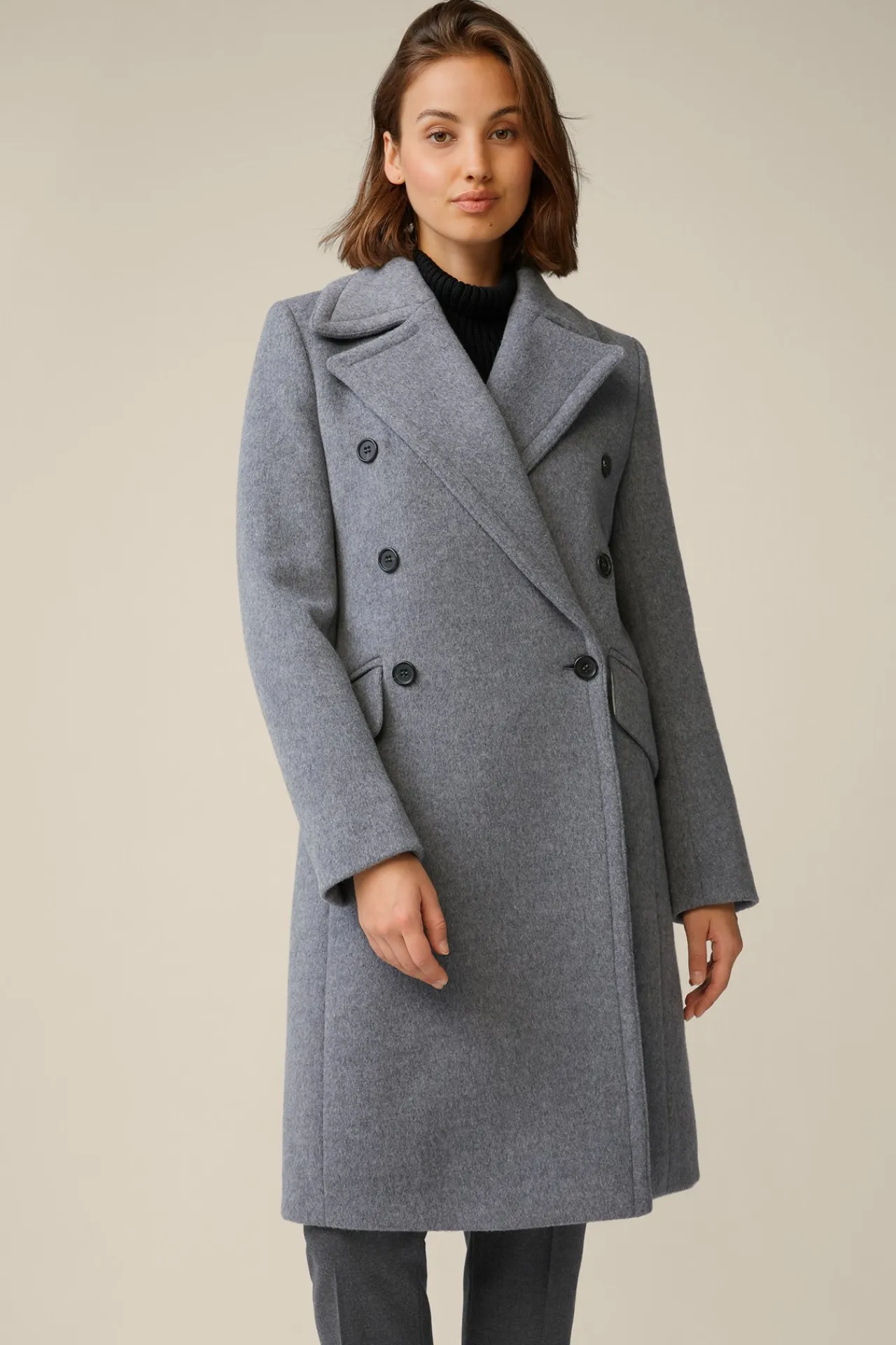 Schurwoll-Caban-Mantel Mit Cashmere In*Windsor Hot