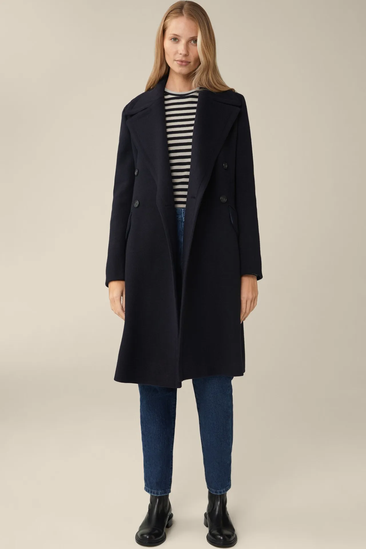 Schurwoll-Caban-Mantel Mit Cashmere In*Windsor Online