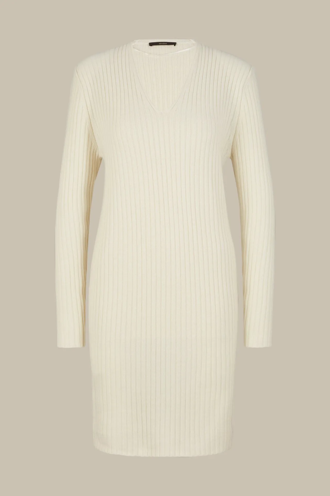 Schurwoll-Cashmeremix-Ripp-Strick-Kleid In*Windsor Fashion