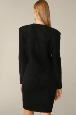 Schurwoll-Cashmeremix-Ripp-Strick-Kleid In*Windsor Clearance