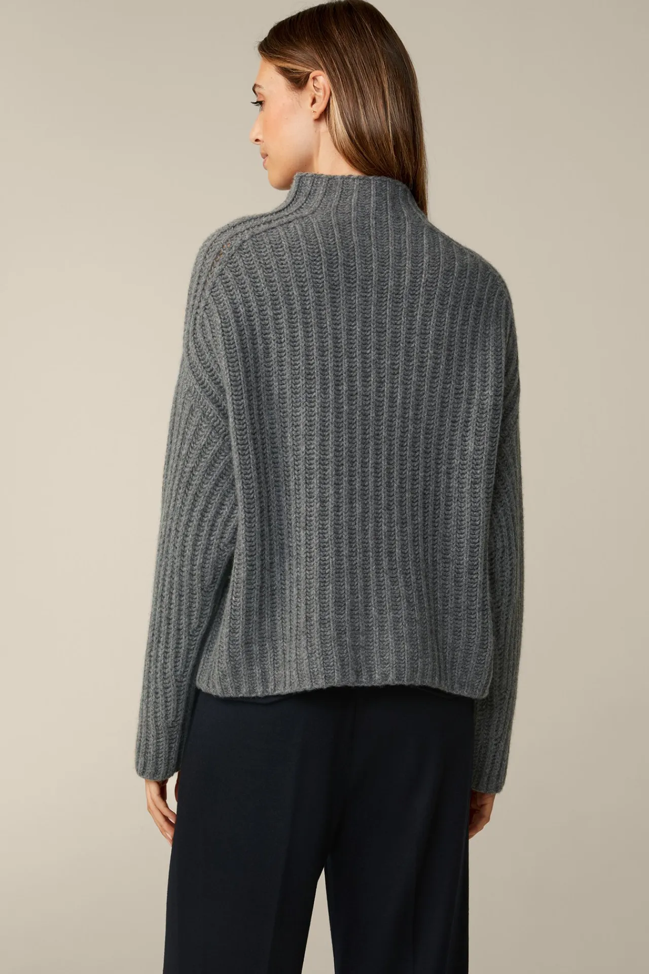 Schurwoll-Cashmeremix-Stehkragen-Pullover In*Windsor Fashion