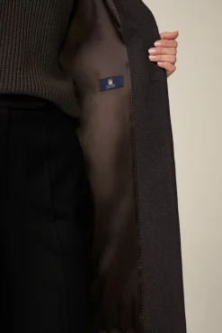 Schurwoll-Eggshape-Mantel Mit Cashmere In Anthrazit Meliert*Windsor Fashion