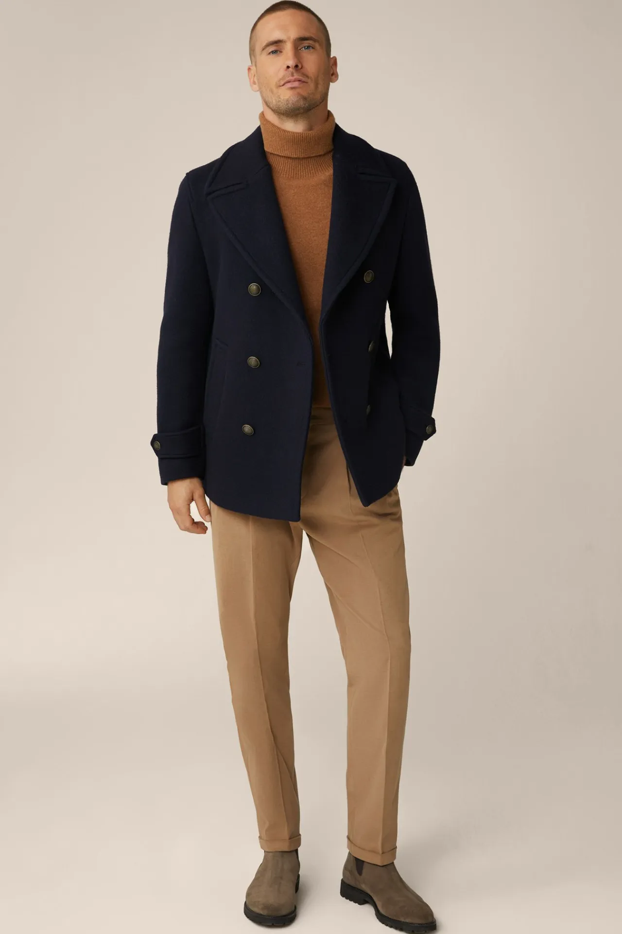 Schurwollmix-Caban-Jacke Cabon Mit Reverskragen In*Windsor Best